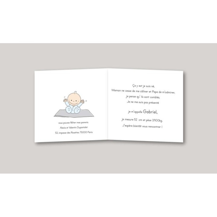 carte naissance, LA GIGOGNE qui APPORTE le nouveau né