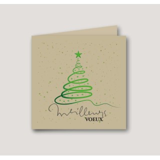 CARTE MEILLEURS VŒUX Sapin  de noël