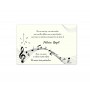 CARTE de remerciements deces et cartes condoléances, notes de musique pour musicien