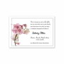 carte remerciements  décès branche orchidée rose