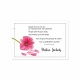 carte décès, remerciements jolie pâquerette fleur rose