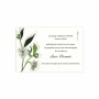 suite décès carte remerciements branche  orchidée blanc marbré design