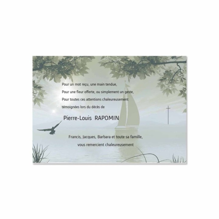 Carte condoléances, PHOTO DU Lac du Bourget