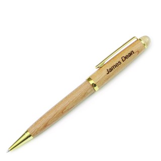 Stylo bille en bois de hêtre cadeau écolo. économique gravé