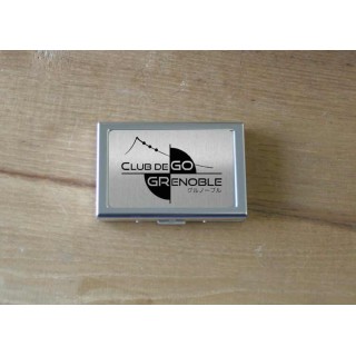 BOITIER CARTE DE VISITE MÉTAL ALUMINIUM CHROME ARGENTE