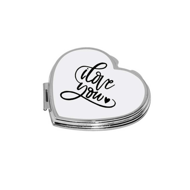 MIROIR DE POCHE, idee cadeau Ilove you, Maman,  amoureuse, Fête st valentin, fêtes des mères. Noël