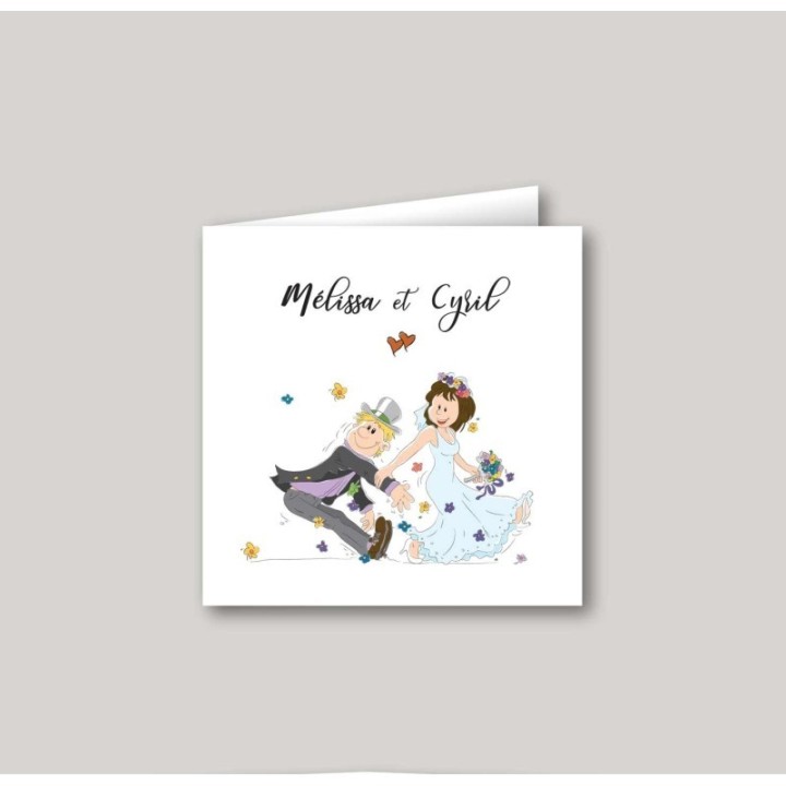 Faire part mariage LA MARIÉE Tire son fiancé pour la noce Unisson