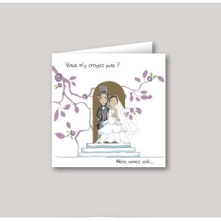 FAIRE PART LES MARIES SUR LE Perron de l’église  POUR FAIRE LES VŒUX DE NOCES