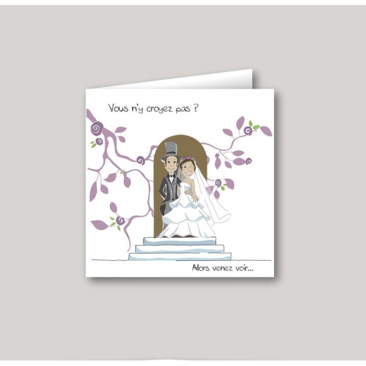 FAIRE PART LES MARIES SUR LE Perron de l’église  POUR FAIRE LES VŒUX DE NOCES