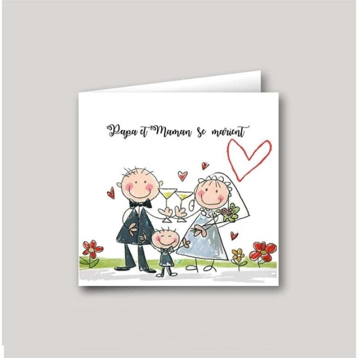 Faire part mariage papa maman se marient design original