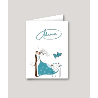 CARTE MENU MARIAGE  CHIC LES MARIES DESIGN MODERNE