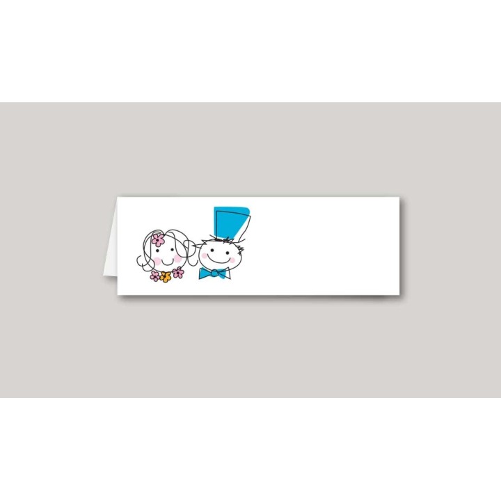 Marque place MARIAGE  Personnalisée CALENDRIER
dessin des amoureux
