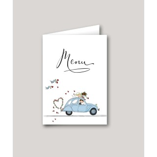 CARTE MENU  MARIAGE 2CV VINTAGE Personnalisée 
 MADE IN GRENOBLE