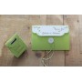 POCHETTE mariage LUXUEUSE,  Bicolor  BLANC ET VERT ANIS FERMETURE BOUTON 3D grenoble