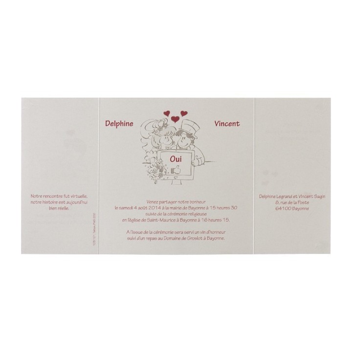 FAIRE PART MARIAGE  connexion  amoureuse  rencontre sur le net histoire d'amour