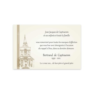 CARTE REMERCIEMENT DÉCÈS CONDOLEANCES DEUIL, 
LA DERNIERE DEMEURE