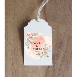 étiquette boite a dragée CAMELLIA  CENTRE EN FLEURS