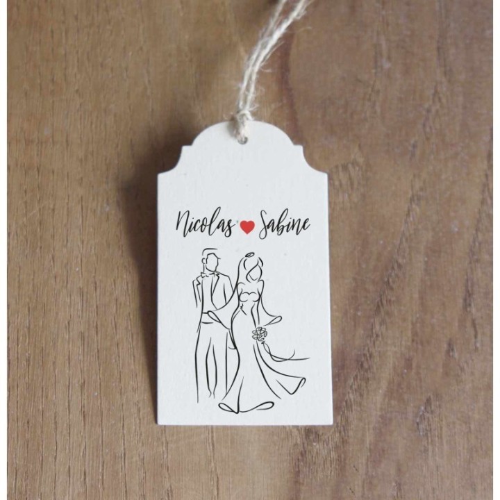 étiquette de boite a dragée les mariés