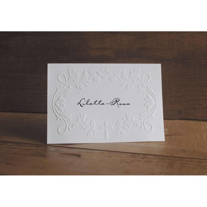 carte remerciements décès embosse un beau gaufrage,  3D papier pour un beau rendu en relief d’exception