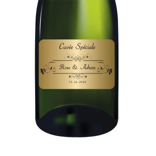 étiquette bouteille or riche personnalise champagne, vin  anniversaire à Grenoble