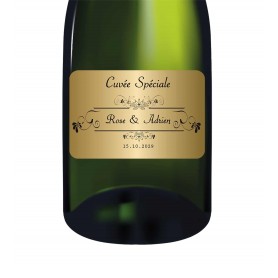 étiquette or personnalise bouteille de vin, champagne, anniversaire à Grenoble