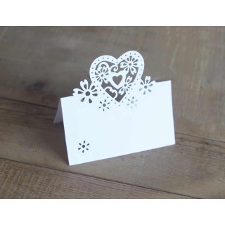MARQUE-PLACE COEUR AJOURE DESIGN VENISE blanc Meudon, haut de gamme