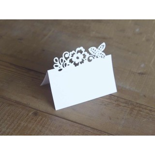 MARQUE-PLACE SYDNEY chevalet  ajoure de fleur et feuillage naturel