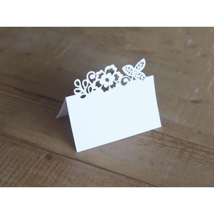 MARQUE-PLACE SYDNEY chevalet  ajoure de fleur et feuillage naturel