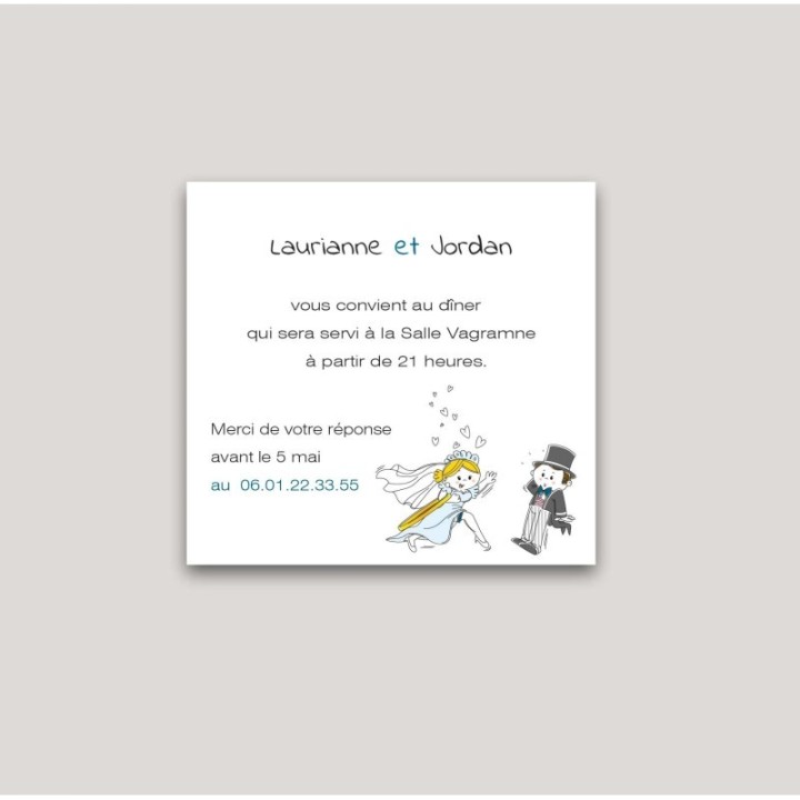 carte invitation mariage modèle  STYWAI  HUMOUR,  la marié voulait se marier