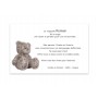 carte remerciements deces une peluche, ours, pour l'envol du petit loup