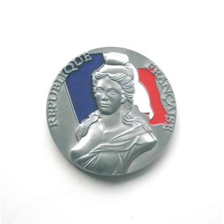 Médaille Marianne argentée spéciale Mairie et collectivités ronde 70 mm - A38 argent