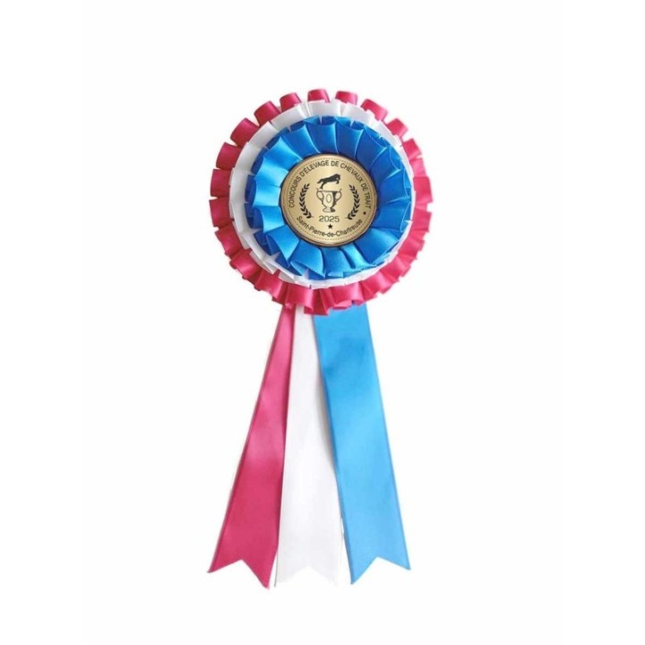 FLOTS COCARDE FRANCAISE COROLLE BLEU BLANC ROUGE, pastille personnalisée