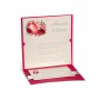 Pochette mariage cœurs vintage  garni de fleurs baroque, carte invitation