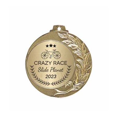 Médaille D’OR CYCLISTE GRAVÉE, récompense  le sportif, la course cycliste