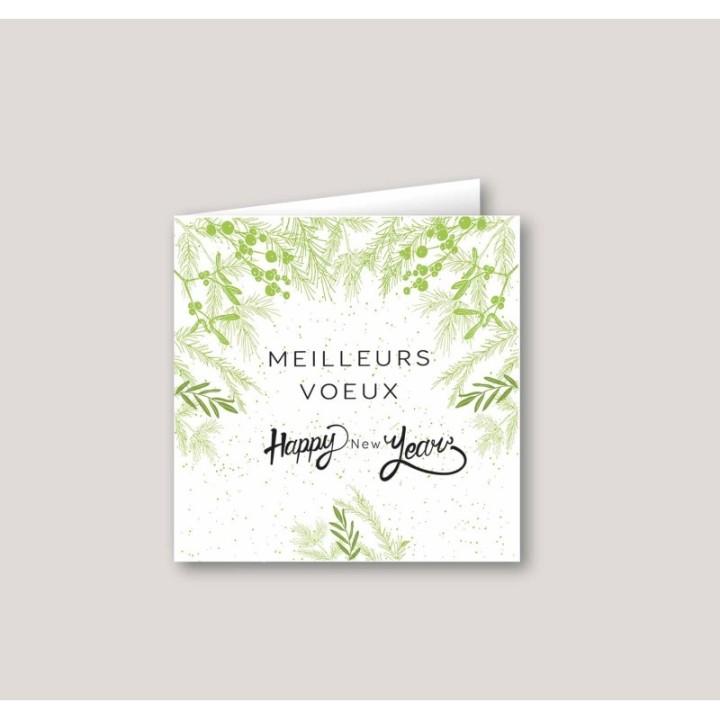 carte de vœux PERSONNALISE   DECOR  PINS DES LANDES   BONNE ANNE, meilleurs vœux  ET HAPPY NEW YEAR