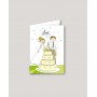 carton menu mariage personnalise humour les maries coupent le gâteau