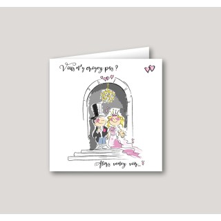 FAIRE PART MARIAGE LUISON,  humour maries sur le Péron de l'église