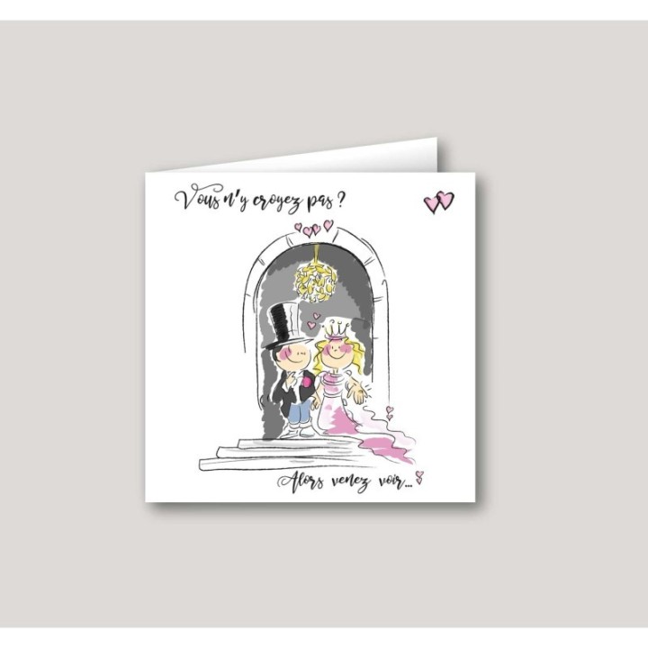 FAIRE PART MARIAGE LUISON,  humour maries sur le Péron de l'église