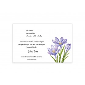 Carte remerciements décès SAFRANIERE, fleurs épice  du safran