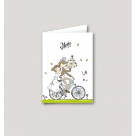 carte MENU mariage BALLADE GOURMANDE design cycliste pour nos invités