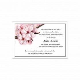 Carte de condoléances Branche cerisier aquarelle