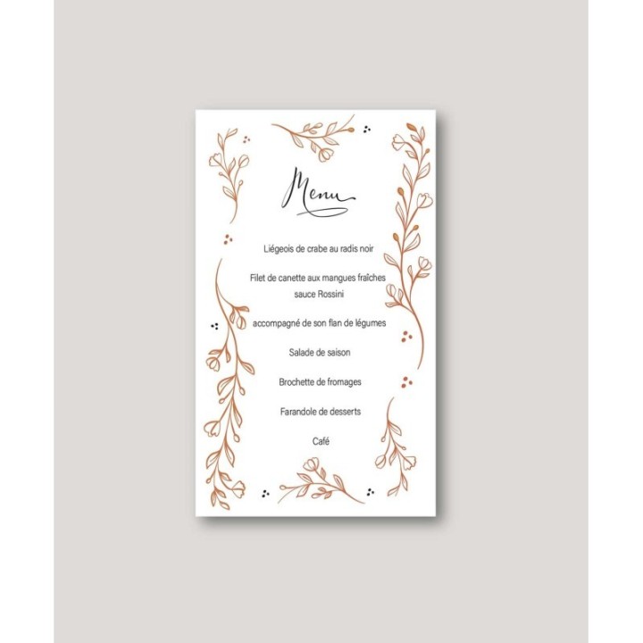 CARTON MENU FEUILLAGES
ton OCRE PERSONNALISE