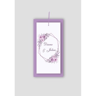 FAIRE PART MARIAGE FLEURS  AQUARELLE VIOLETTES, assemblés de 3 feuilles