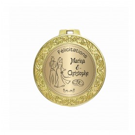 Médaille d'or du mérite personnalisée en métal doré récompense