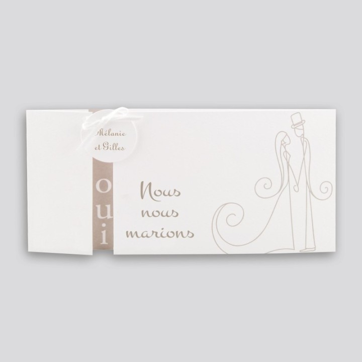 FAIRE PART MARIAGE TAFFETAS, TAFFETAS, FAIRE PART MARIAGE TAFFETAS