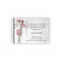 carte condoléances bouquet fleurs œillets roses fond marbre gris et une colombe