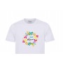 T-shirt coton personnalise  de multitude de fleurs colorées fêtes des mères,   mamie, anniversaire