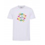 T-shirt blanc personnalise  coloré de fleurs pour maman, mamie, anniversaire