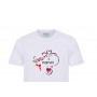 T-shirt blanc FLOCAGE  COEUR  pour le fête des mères des mamies, t-shirt anniversaire
