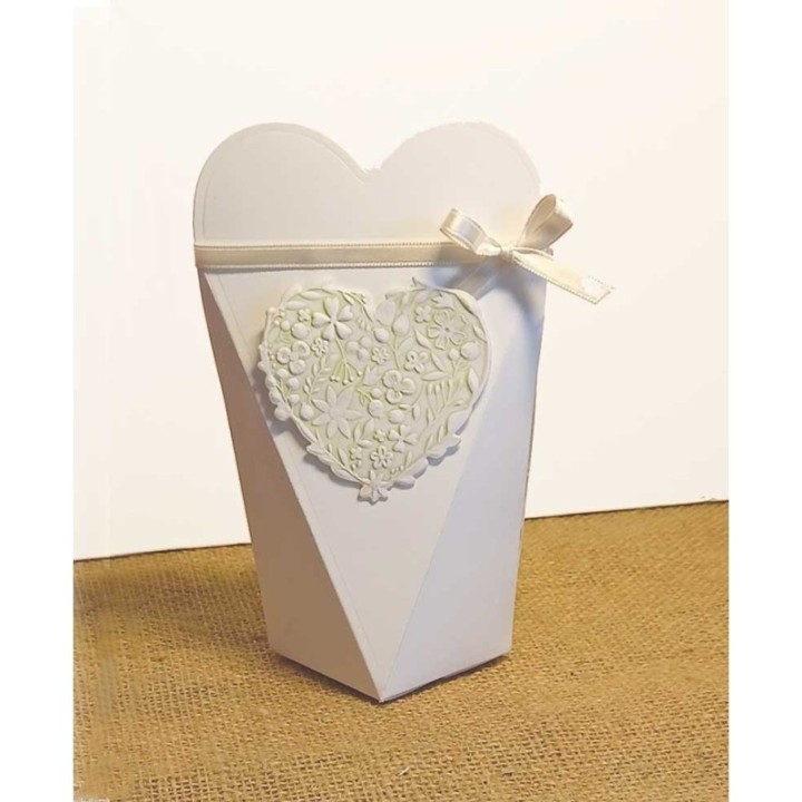 BOITE a dragée mariage cœur gaufré en 3D